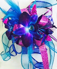 Blue Bomb Orchid Wristlet